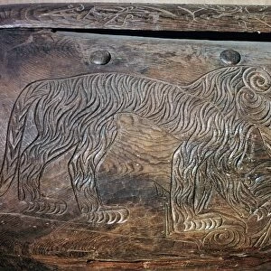 Detail of a tiger on a Scythian sarcophagus