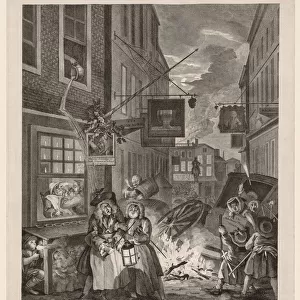 The Four Times of Day: Night, 1738. Creator: William Hogarth (British, 1697-1764)