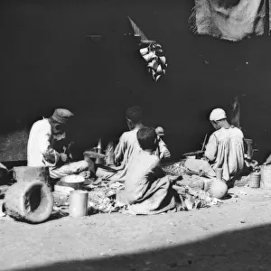Tin workers, Cairo, Egypt, late 19th or early 20th century