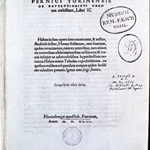 Title page of Copernicus De revolutionibus orbium coelestium, 1543