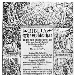 Title page of the Coverdale Bible, 1535 (1926)