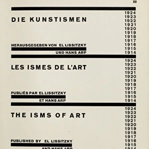 Title page: Die Kunstismen. (The Isms of Art) by El Lissitzky und Hans Arp, 1925
