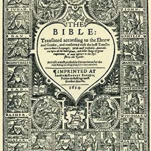 Title Page of the Geneva Bible, 1614, (1943). Creator: Unknown
