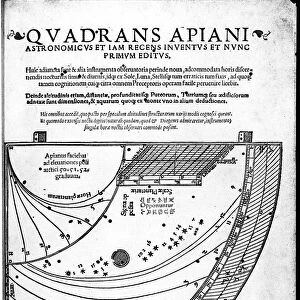 Title page of Quadrans Apiani by German mathematician and astronomer Peter Apian, 1532