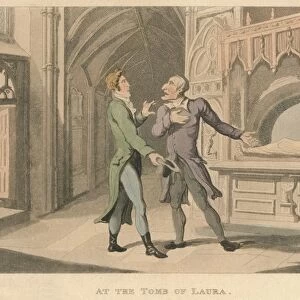 At the Tomb of Laura, 1821. Artist: Thomas Rowlandson