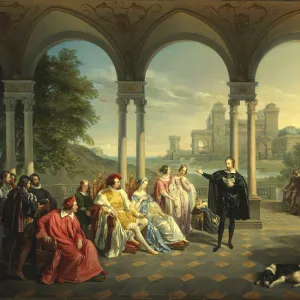 Torquato Tasso reads La Gerusalemme Liberata at the Court of Ferrara, 1841. Creator: Mancinelli