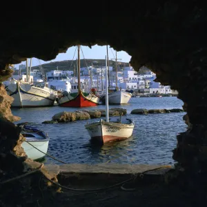 The town of Naoussa seen from the fort in the harbour