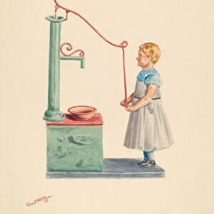 Toy Bank: Dutch Girl at Well, 1938. Creator: Charles Moss