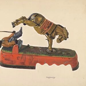 Toy Bank: Figure with Mule, c. 1937. Creator: Chris Makrenos