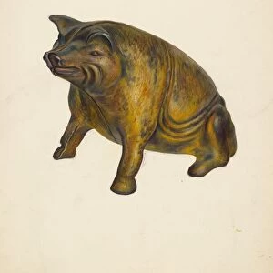 Toy bank: Pig, c. 1939. Creator: Walter Hochstrasser
