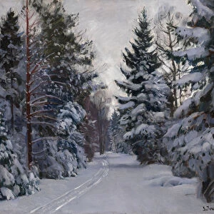 Tracks in the Snow, 1928. Artist: Zhukovsky, Stanislav Yulianovich (1873-1944)