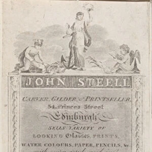 Trade Card for John Steell, Carver, Gilder, and Printseller, 19th century. 19th century. Creator: Anon
