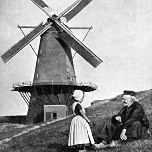 Traditional Dutch scene with windmill, Holland, 1936. Artist: Donald McLeish