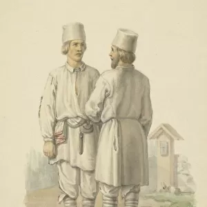 The traditional peasant costumes of Vitebsk Governorate. Artist: Solntsev, Fyodor Grigoryevich (1801-1892)