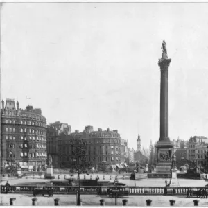 Trafalgar Square, London, late 19th century. Artist: John L Stoddard