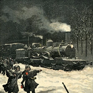 Train stopped by snow near Lison, France, engraving in the Petit Journal of March 5, 1892
