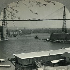 The Transporter Bridge and Entrance to Old Harbor, Marseilles, France, c1930s. Creator: Unknown
