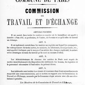 Travail et D Echange, from French Political posters of the Paris Commune, May 1871