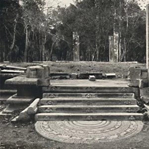 Treppe mit Darstellung von Erdgeistern, wahrscheinlich Zugang zu einem heiligen Bobaum, Anuradhap