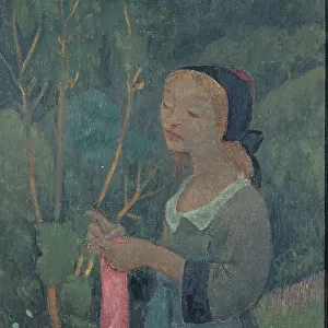 Tricoteuse au bas rose, 1920. Creator: Paul Serusier