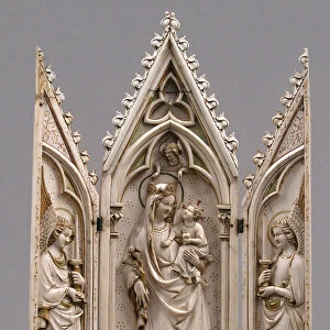 Triptych with the Coronation of the Virgin, German, 1325-50. Creator: Unknown