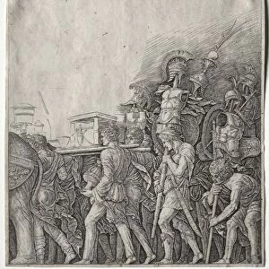 The Triumphs of Caesar: The Corselet Bearers, c. 1498. Creator: Giulio Campagnola (Italian