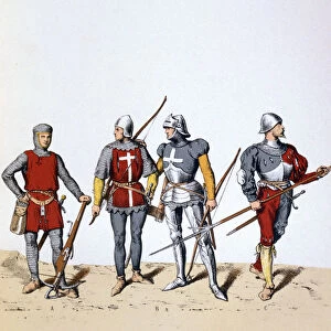 Troops of the Royal Guard, 12th-16th century (1887). Artist: A Lemercier
