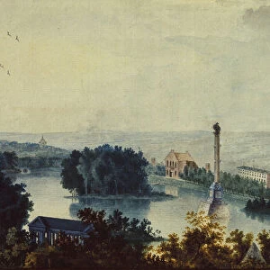 Tsarskoye Selo. The Chesme Column, 1780s. Artist: Traverse, Jean Balthazard, de la (2 half of 18th cen. )
