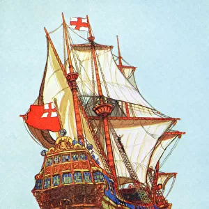 Tudor ship of the type used by privateers and explorers, 15th-16th century