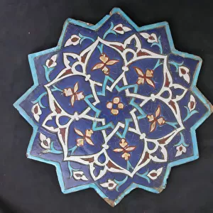 Twelve-Pointed Star-Shaped Tile, Iran, dated A. H. 846 / A. D. 1442-43. Creator: Unknown