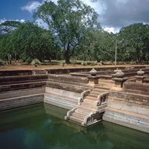 One of the twin ponds of the Abhayagiri Monastery