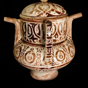 Two-Spouted Vessel with a Lid, Syria or Iran, 12th century. Creator: Unknown