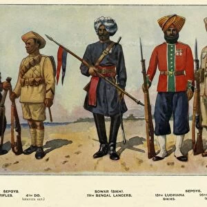 Types of the Indian Army, 1919. Creator: Richard Simkin