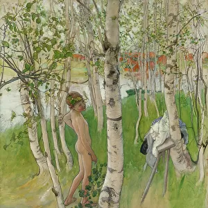 Ulf. Nude Boy among Birches, c.1898. Creator: Carl Larsson