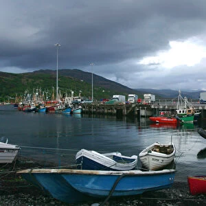 Ullapool harbour on a stormy evening, Highland, Scotland