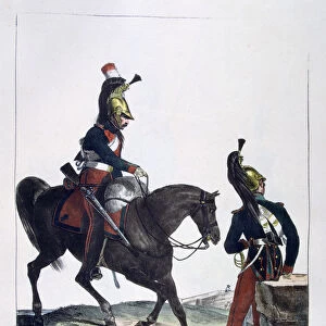 Uniform of the 12th Regiment of Dragoons, France, 1823. Artist: Charles Etienne Pierre Motte