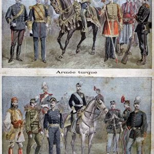 Uniforms of the Greek and Turkish armies, 1897. Artist: Henri Meyer