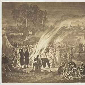 Untitled [Drawing of Arab fete improvised by the Zouaves