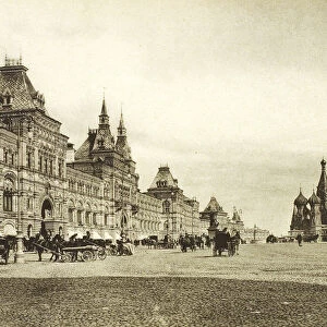 The upper trading rows in Red Square, Moscow, Russia, 1910s