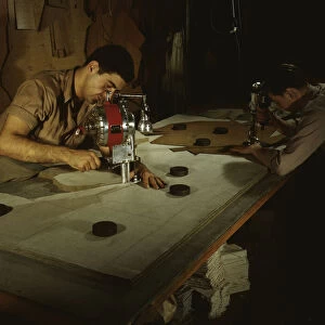 The utmost precision is required of these operators who are cutting... Manchester, Conn. 1942. Creator: William Rittase