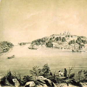 Valaam Monastery on Valaam Island in Lake Ladoga, near St Petersburg, Russia, 1850. Artist: Pyotr Borel