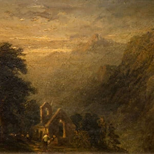 Valle Crucis Abbey, Llangollen, 1840. Creator: Frederick Henry Henshaw