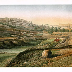 The Valley and Lower Pool of Gihon, Jerusalem, c1870. Artist: W Dickens