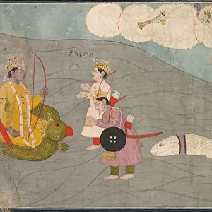 Vanasuras Sons Submit to Krishna: Scene from the Aniruddha Usha Section of Krishna Lila, c