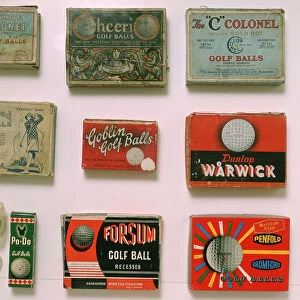 Various golf ball boxes, early 20th century