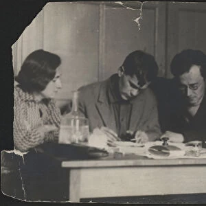 Varlam Shalamov and Arkady Shumsky at the editorial office Za udarnichestvo, 1932