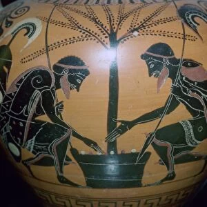 Vase-painting of Achilles and Ajax playing dice