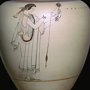 Vase-painting of a woman spinning, 5th century BC