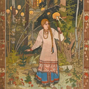 Vasilisa the Beautiful (Illustration to the book Vasilisa the Beautiful), 1900. Artist: Bilibin, Ivan Yakovlevich (1876-1942)