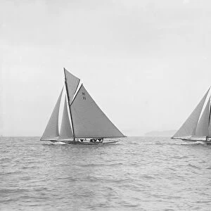 Ventana and The Truant racing upwind, 1913. Creator: Kirk & Sons of Cowes